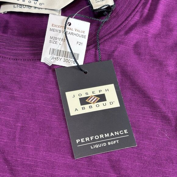 Joseph Abboud Purple Liquid Soft T-shirt Size L lightweight short sleeve casual - Picture 11 of 13